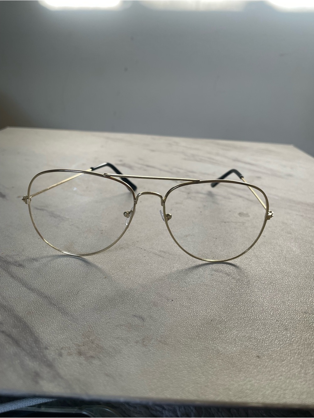 Gold Metal Aviator Sunglasses for Men